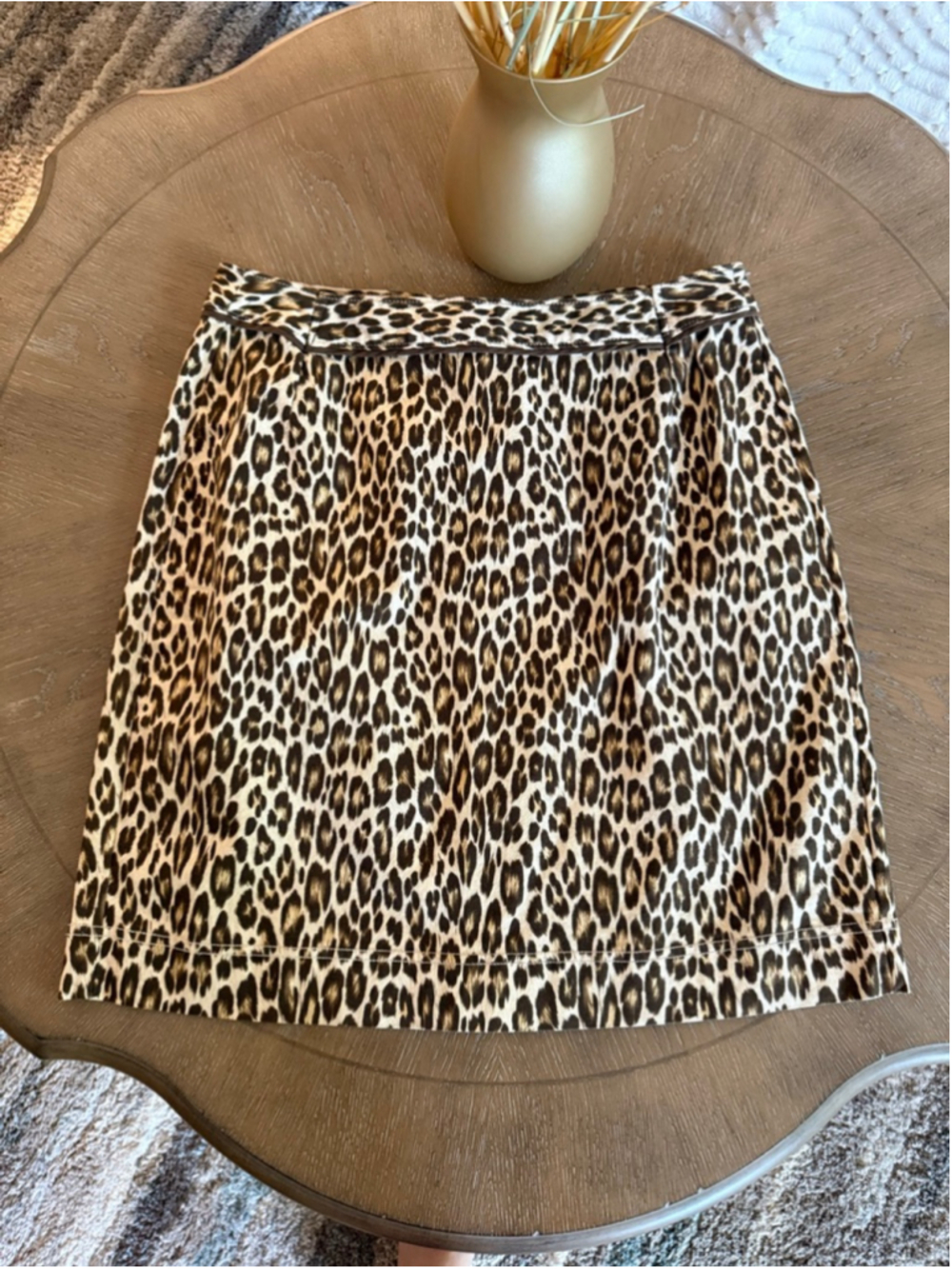 Women's Tommy Bahama Leopard Print Mini Skirt Size 10 Brown Beige